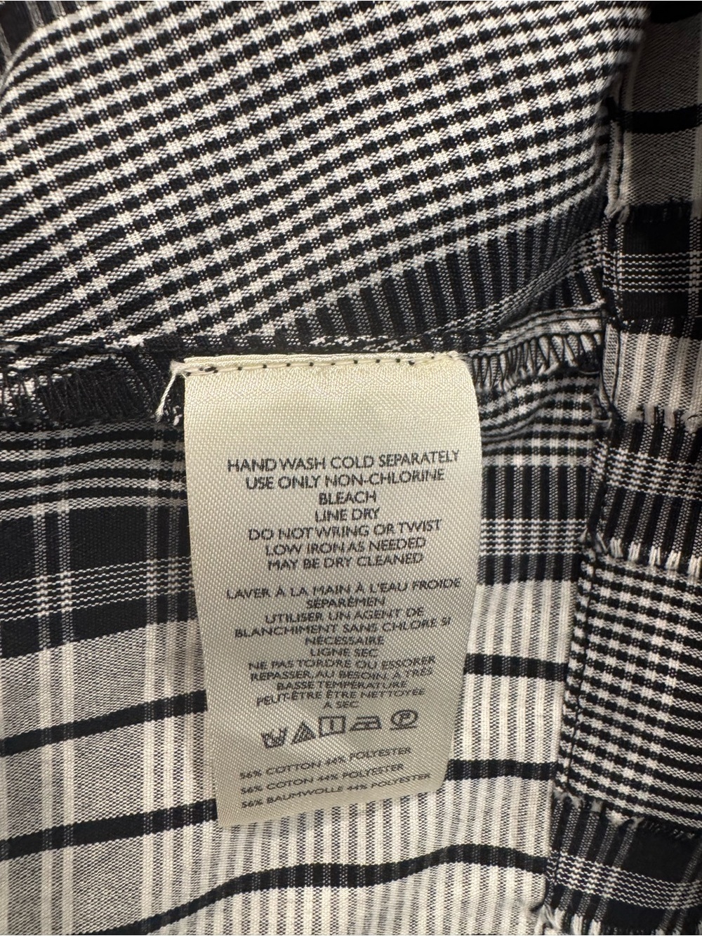 Maeve Anthropologie Black and White Plaid Button-Front Dress Classic Quiet Lux - Picture 8 of 9